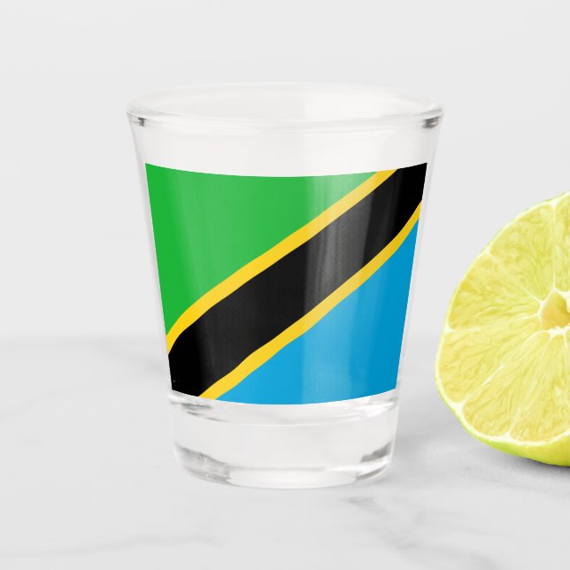 Tanzanian Flag Shot Glass (Front)