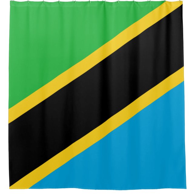 Tanzanian Flag Shower Curtain (Front)