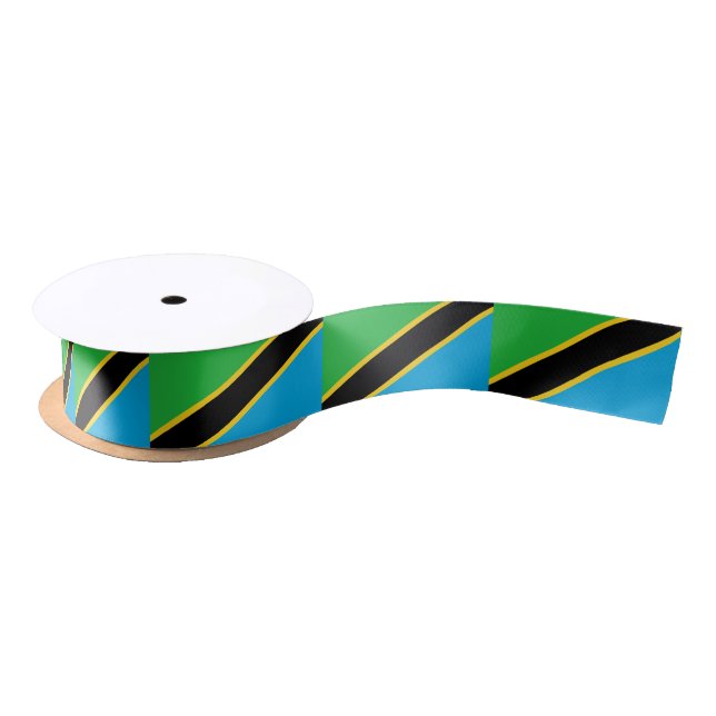 Tanzanian Flag & Tanzania travel, holiday/sports Satin Ribbon (Spool)
