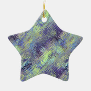 Tanzanite Blue Liquid Pattern Ceramic Tree Decoration