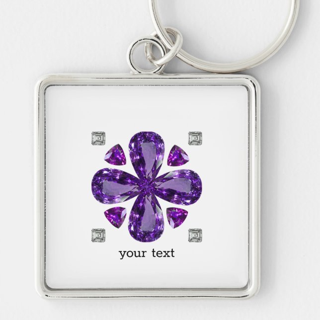 Tanzanite Diamond Art, Purple Key Ring (Front)