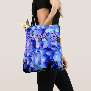 Tanzanite purple blue hydrangeas best aunt ever tote bag