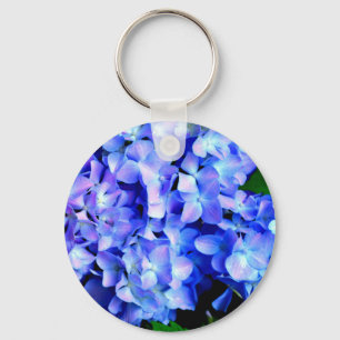 Tanzanite purple blue hydrangeas key ring