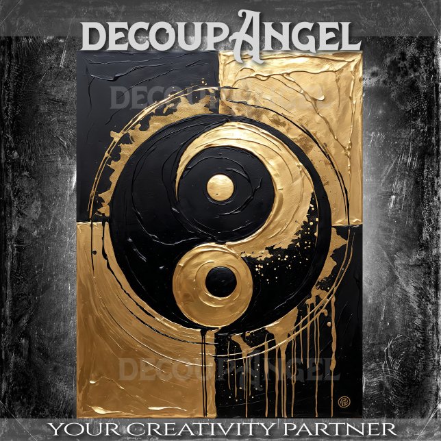 TAO Yin and Yang Gold and Black -Decoupage- Tissue Paper (Creator Uploaded)