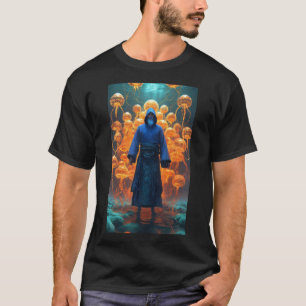 Taoist monk shaolin tesseract fractal underwater r T-Shirt