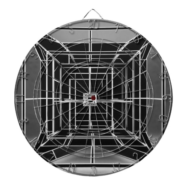Taoist tesseract body fractal three point perspect dartboard (Front)