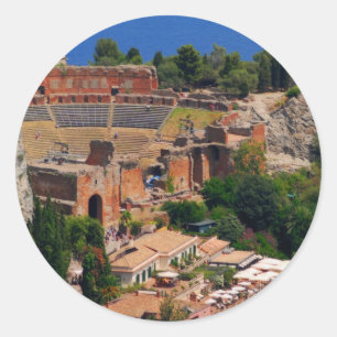 Taormina amphitheatre 3 classic round sticker