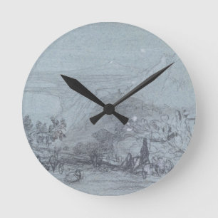 Taormina, from 'Views of Sicily' (chalk & gouache Round Clock