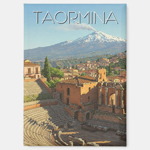 Taormina Italy Mount Etna Magnet