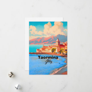 Taormina Italy Travel Postcard, Taormina Travel Ar Holiday Card