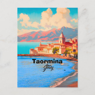 Taormina Italy Travel Postcard, Taormina Travel Ar Postcard