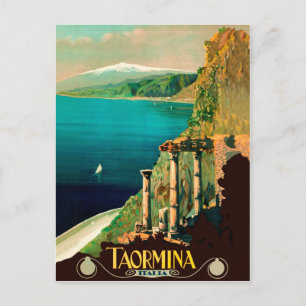 Taormina, Sicily, Italy, view on the coast Postcard