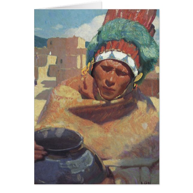 Taos Indian Holding a Water Jug by Blumenschein (Front)