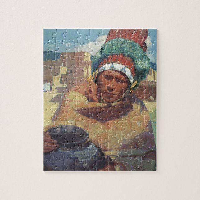 Taos Indian Holding a Water Jug by Blumenschein Jigsaw Puzzle (Vertical)