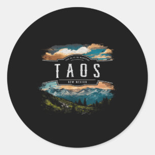 Taos Mountains New Mexico Hiking Outdoors Vintage Classic Round Sticker