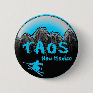 Taos New Mexico artistic skier 6 Cm Round Badge
