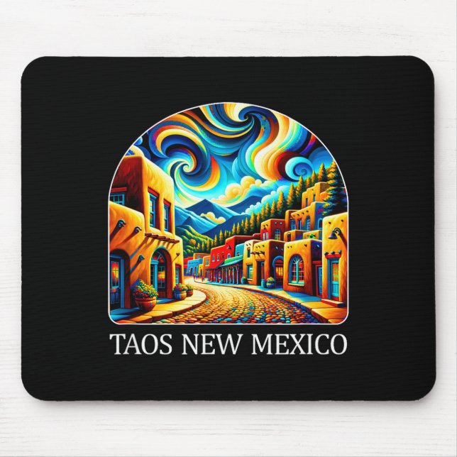 Taos New Mexico - Expressionism Art -  Mouse Pad (Front)