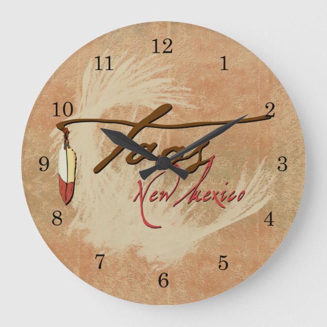 Taos, New Mexico Large Clock (Front)