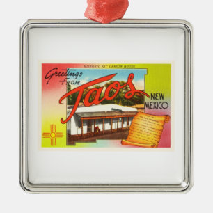 Taos New Mexico NM Old Vintage Travel Souvenir Metal Ornament