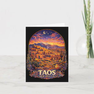 Taos New Mexico Retro Southwest Desert Pueblo Card
