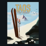 Taos New Mexico ski poster<br><div class="desc">Taos USA New mexico ski poster in vintage style.</div>