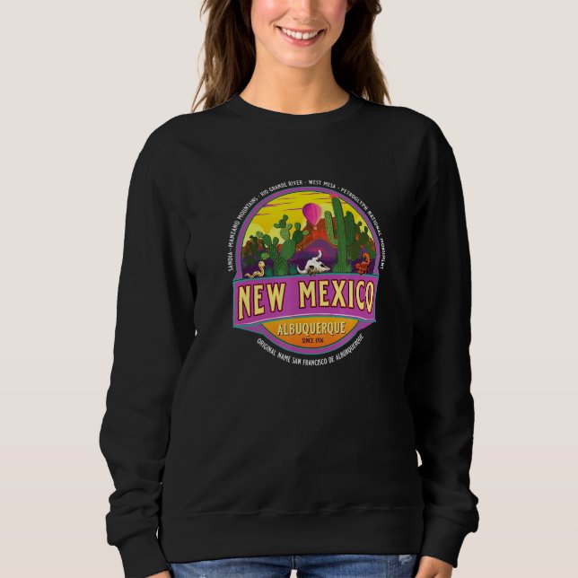 Taos New Mexico Usa Pueblo Desert Sunset Vacation  Sweatshirt (Front)