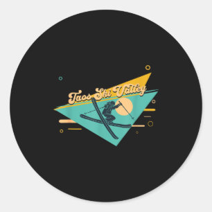 Taos ski valley new mexico skiing classic round sticker
