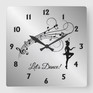 Tap Dance 3 Square Wall Clock