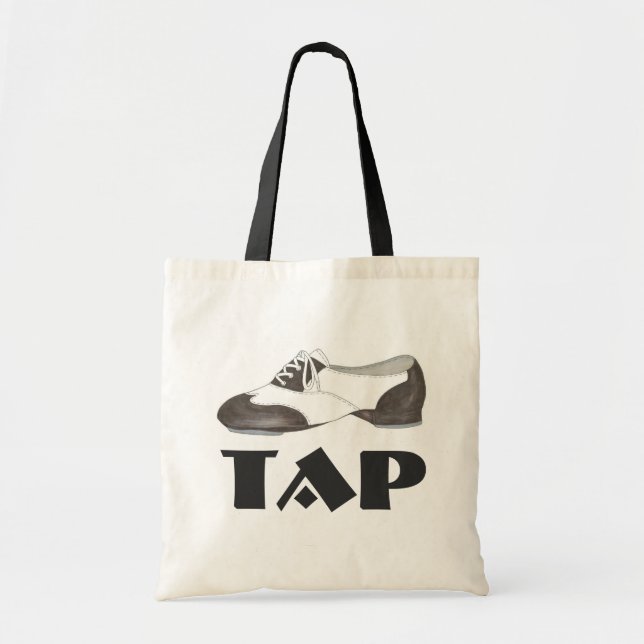 Tap Dance Black White Oxford Shoe Dancer Gift Bag (Front)