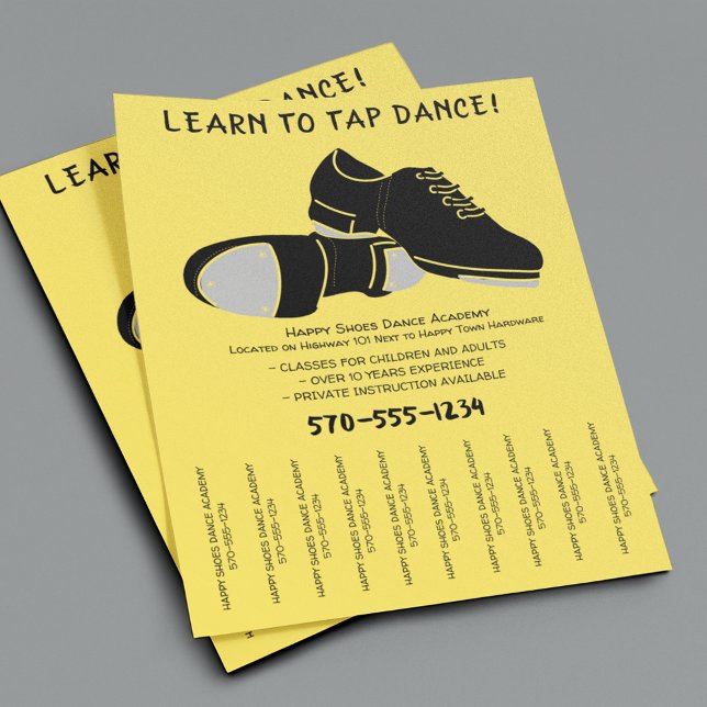 Tap Dance Classes Dancing Lessons Tear Off Strips Flyer (Creator Uploaded)
