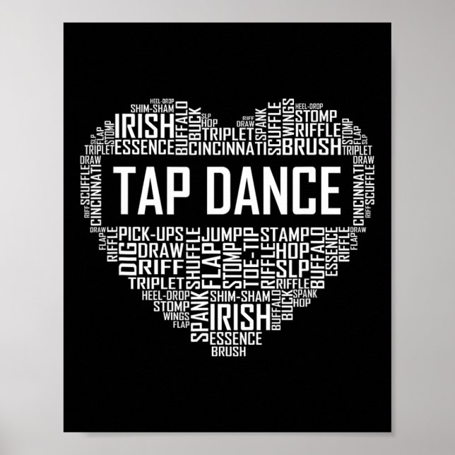 Tap Dance Heart Lover Gift Tap Dancer Gifts Dancin Poster (Front)
