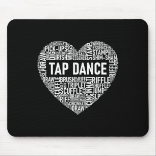 Tap Dance - Heart Shaped Word Cloud Tap Dancing  Mouse Pad