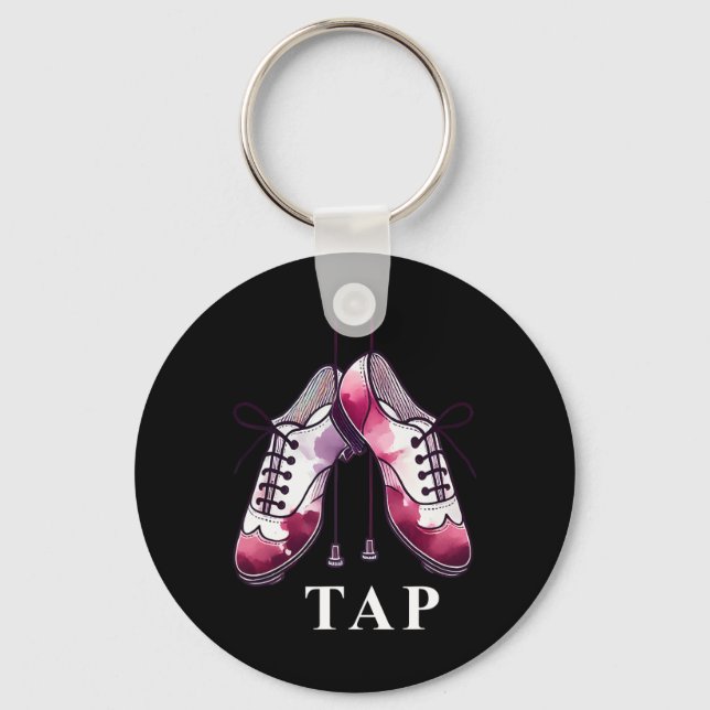 Tap Dance Lover Dancing Shoes Competition Dancer T Key Ring (Front)