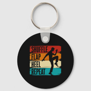 Tap Dance, Shuffle Flap Heel Repeat, Tap Dancer Key Ring