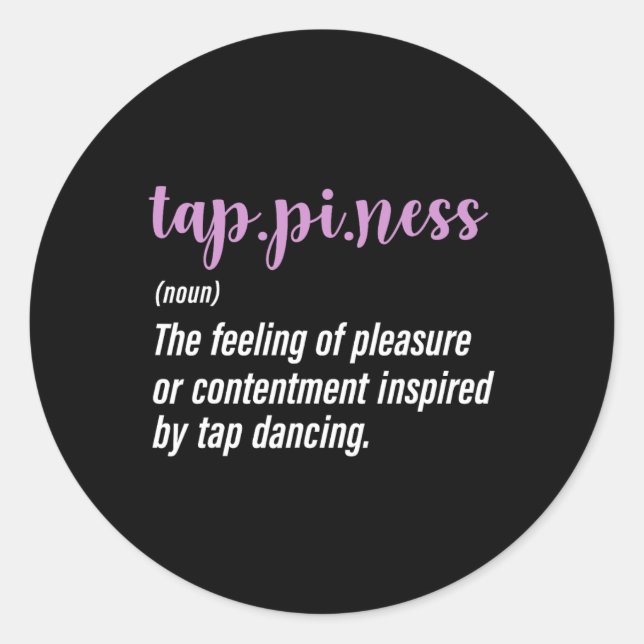 Tap Dance Tap Dancing Tap Dancer  Classic Round Sticker (Front)