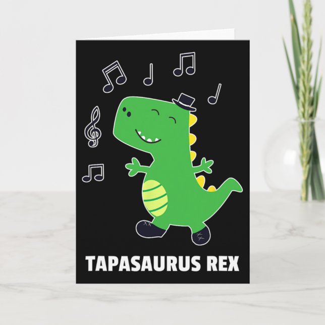 Tap Dance -tapasaurus Rex-dinosaur Recital Gift  Card (Front)