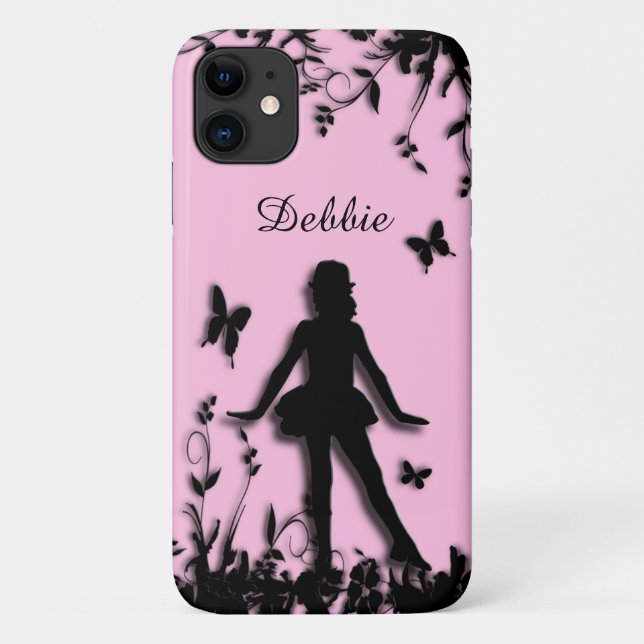 Tap Dancer in Butterfly Garden Pink Personalised Case-Mate iPhone Case (Back)