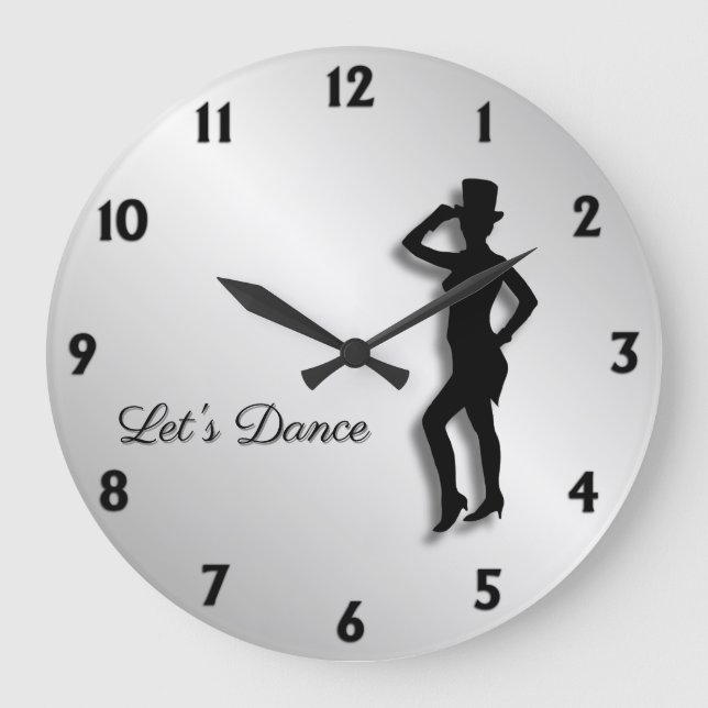 Tap Dancer Let's Dance Large Clock (Front)