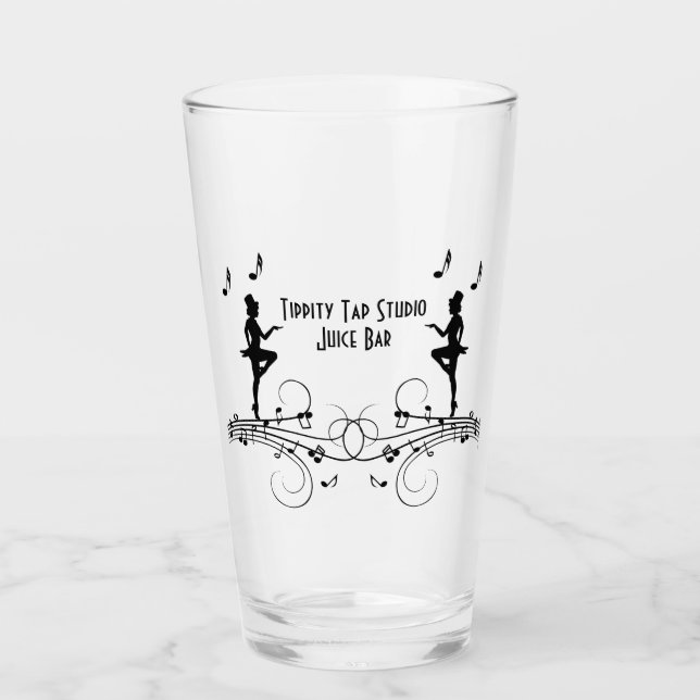Tap Dancers Music Design Glass (Front)
