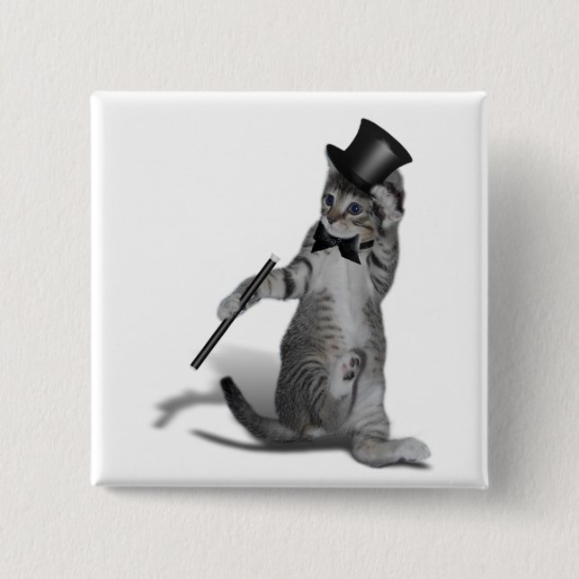 Tap Dancing Cat 15 Cm Square Badge (Front)