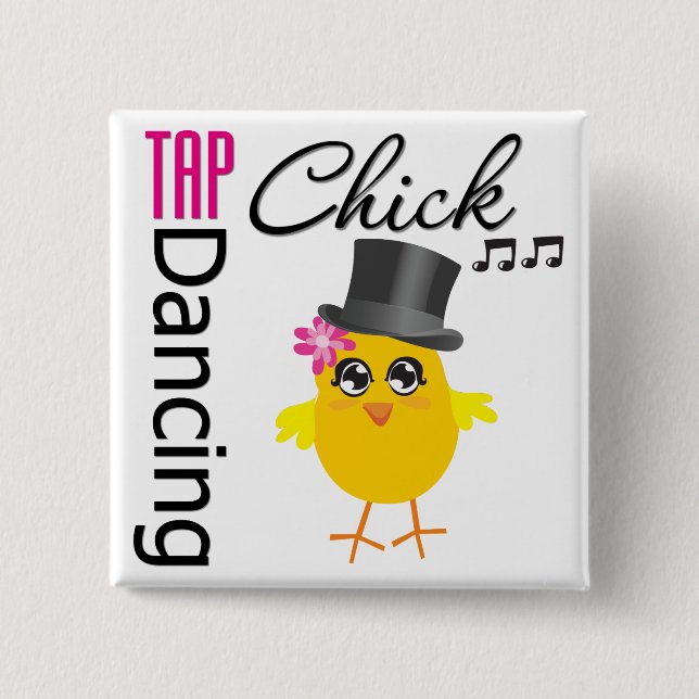 Tap Dancing Chick 2 15 Cm Square Badge (Front)
