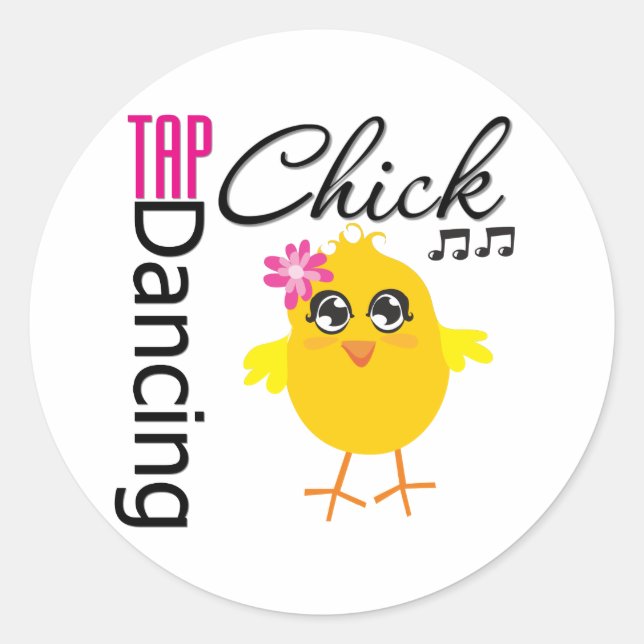 Tap Dancing Chick Classic Round Sticker (Front)