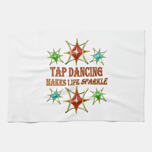 TAP DANCING FANCY STARS TEA TOWEL (Horizontal)