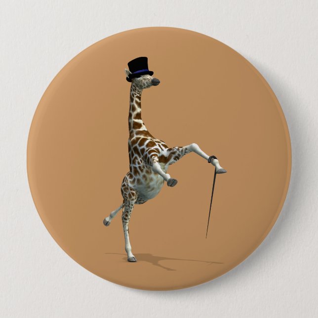 Tap Dancing Giraffe 10 Cm Round Badge (Front)