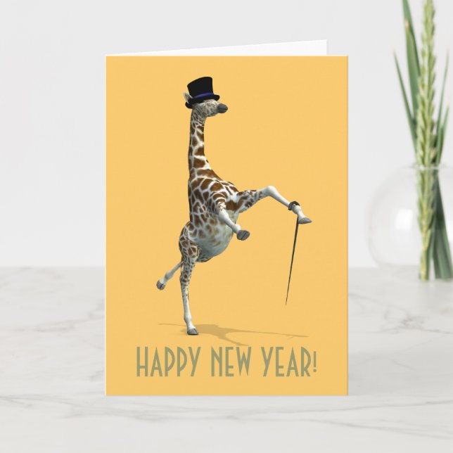 Tap Dancing Giraffe Holiday Card (Front)