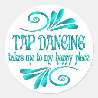 Tap Dancing Happy Place Classic Round Sticker
