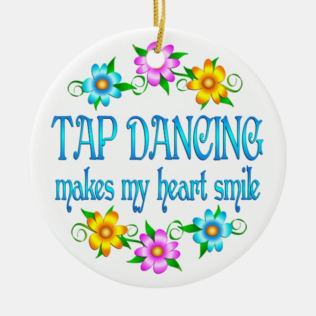 Tap Dancing Smiles Ceramic Tree Decoration (Front)