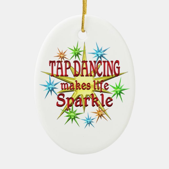 Tap Dancing Sparkles Ceramic Tree Decoration (Front)