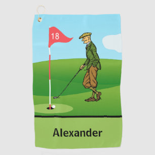 Tap in by Male Golfer on 18th Hole Golf Towel
