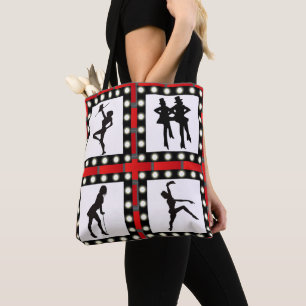 Tap Jazz Broadway Dancers Silhouettes With Marque Tote Bag
